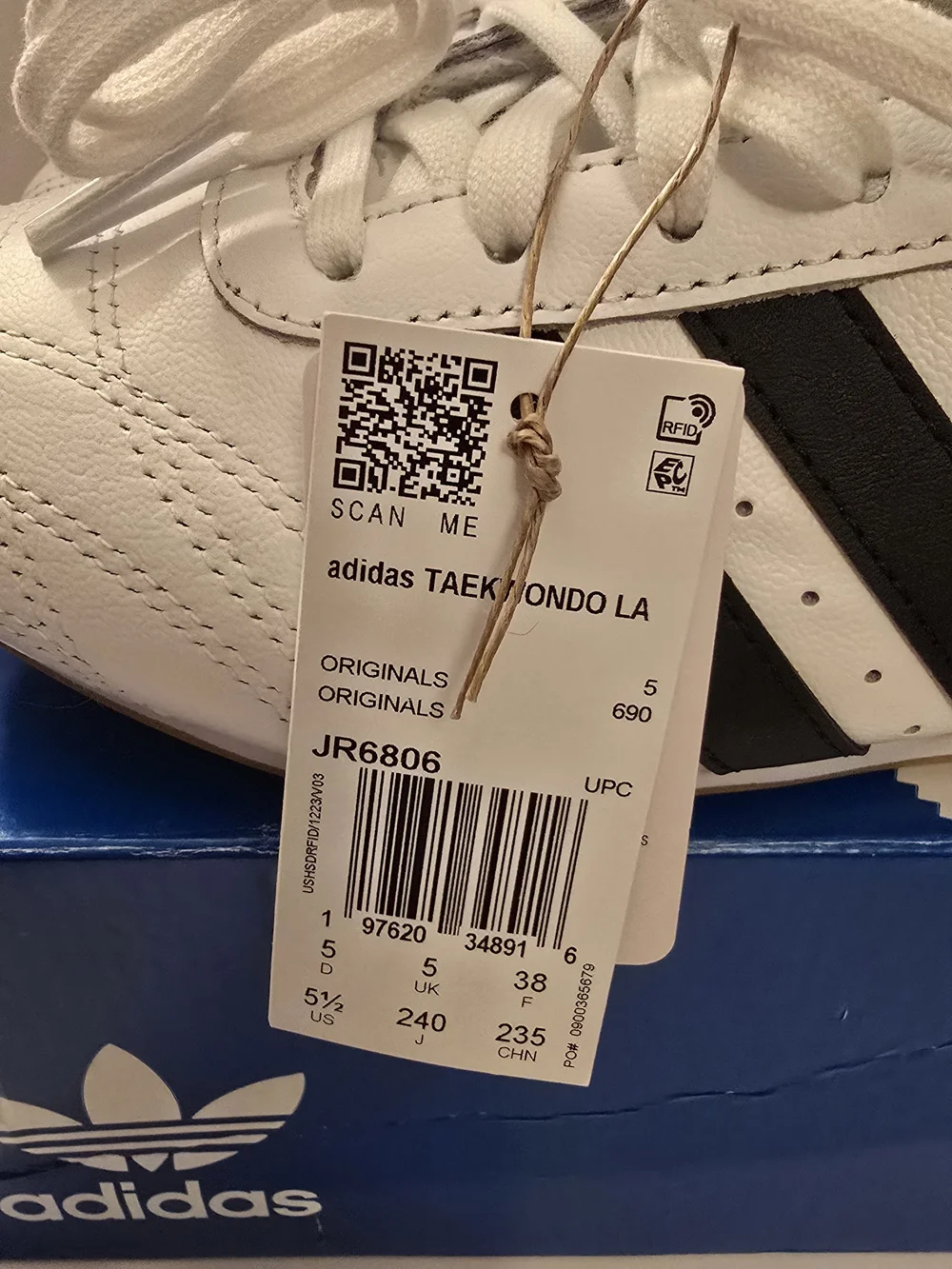 Adidas Kids Taekwondo Lace J Shoes - White/Black